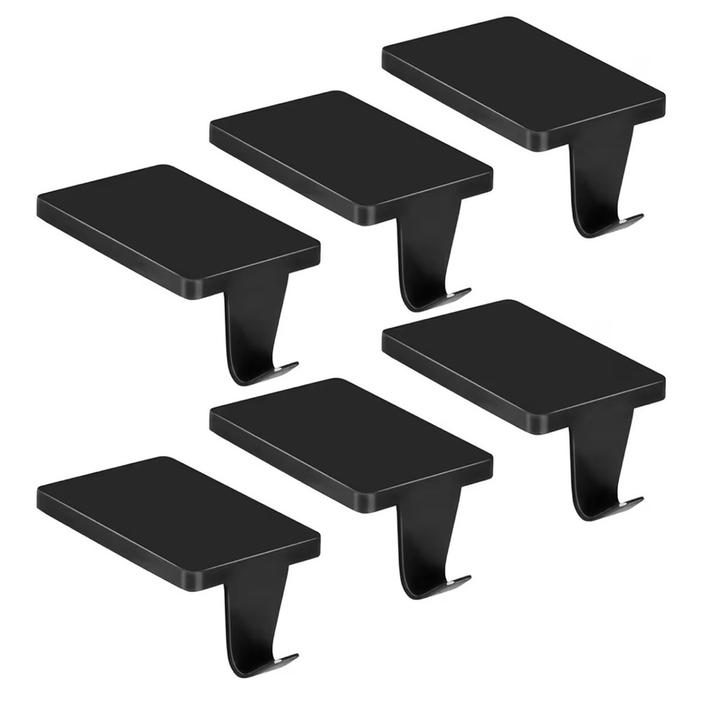 Set of 6 Black Christmas Stocking Hooks